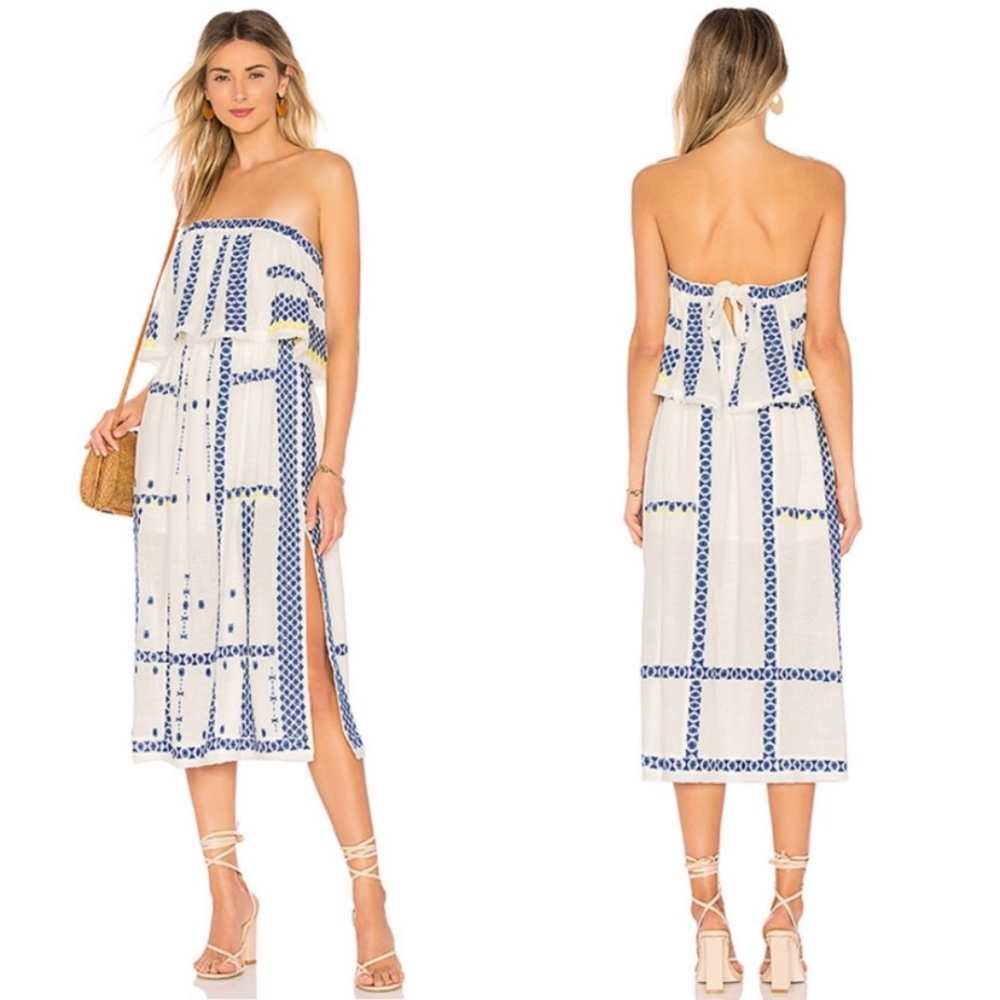 FreePeople WildRomance Embroidered Strapless Dress